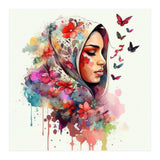 Watercolor Floral Muslim Arabian Woman #4 (Print Only) thumbnail