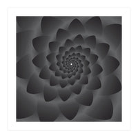 3 D Modern Black Floral (Print Only)