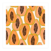 Papaya Cravings | Pastel Watercolor Tropical Fruit Food Painting | Juicy Sweet Illustration (Print Only)