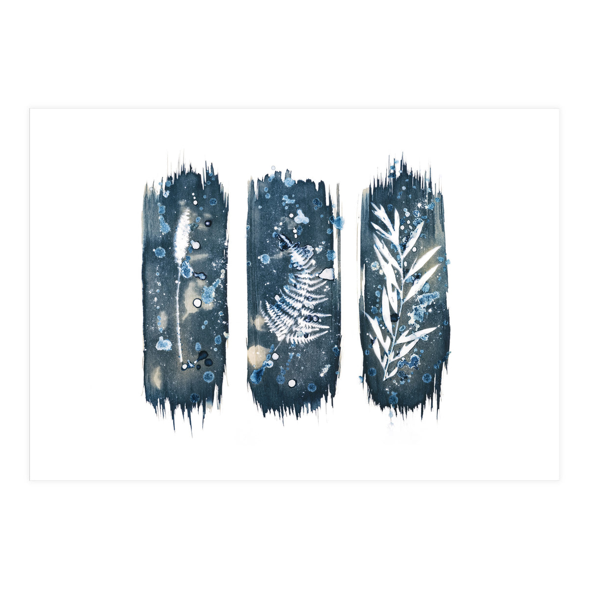 Indigo Blue Botanical Leaves No. 7 (Print Only)