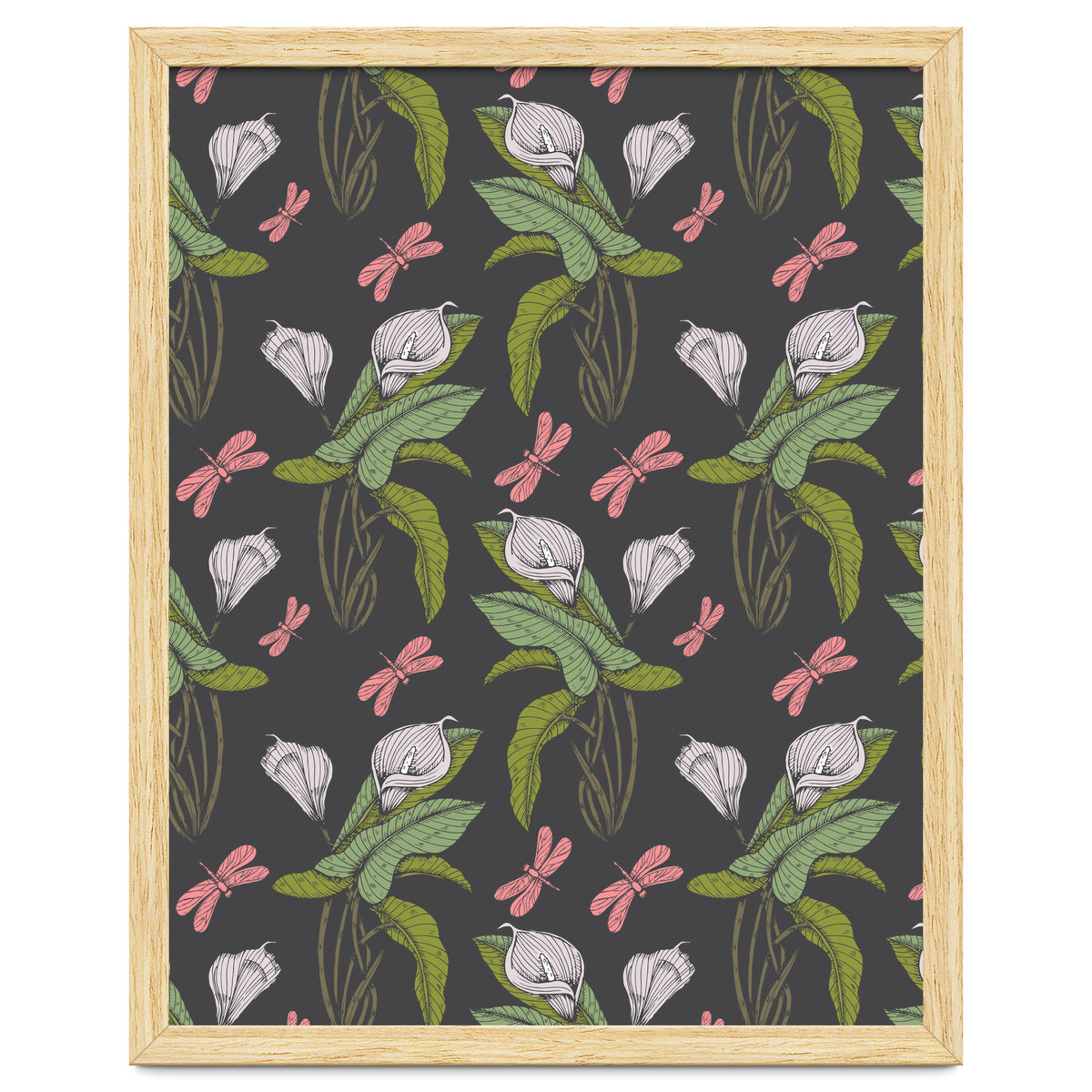 Hand drawn floral dark - 03