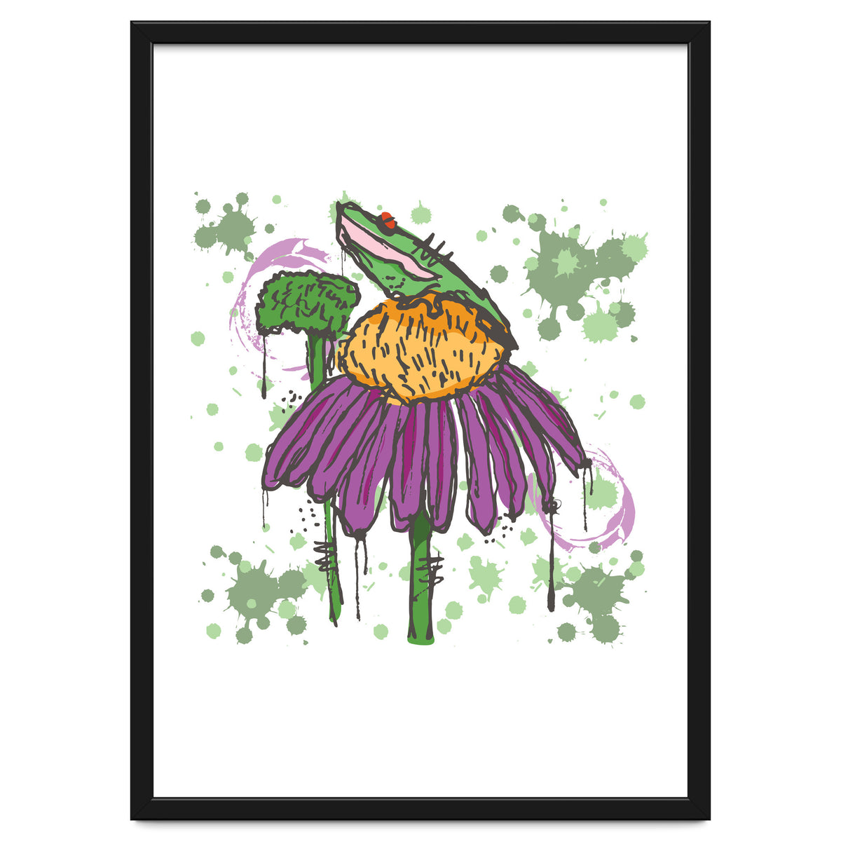 Frog On Flower sketch