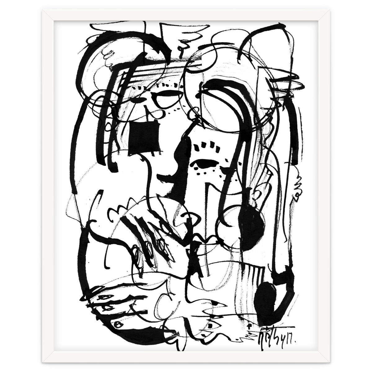 Two Shy Angels - b&w