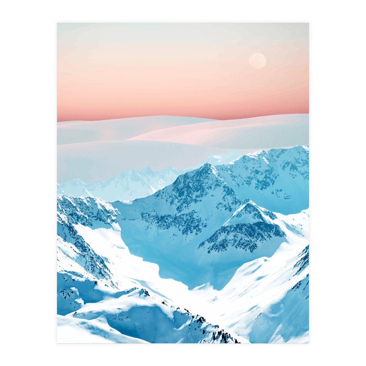 Snow & Blush Horizon (Print Only)