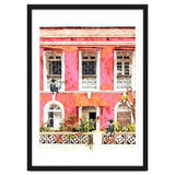 Monkey Business | Watercolor Tropical Goa Architecture Painting | Travel Pastel Pink Blush Building thumbnail