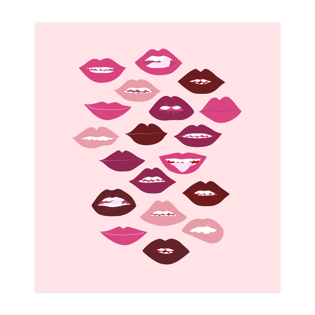 Lips Dark on Pink Background (Print Only)