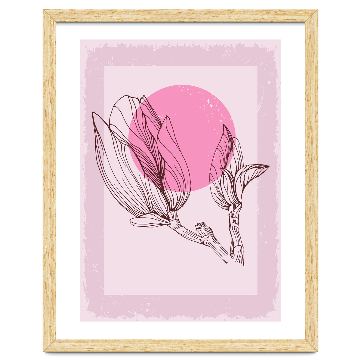 Magnolia Neutral Abstract Botanical