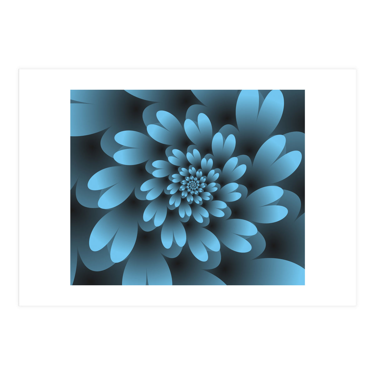 Blue Floral Satin (Print Only)