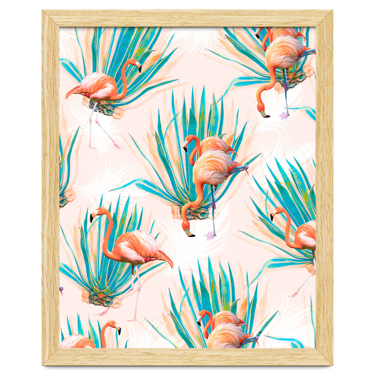 Anaglyph Flamingos with cactus