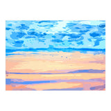 Sunset On The Shore | Beach Pastel Scenic Nature | Sea Ocean Landscape Painting (Print Only) thumbnail