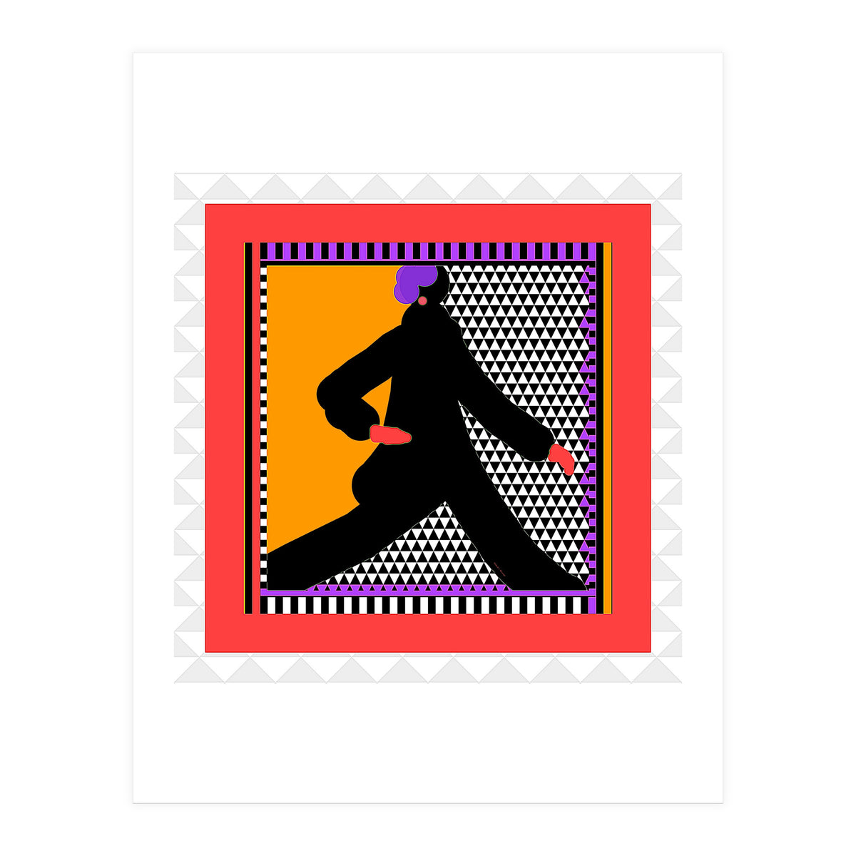 WOMAN WEARING BLACK TAKING A STROLL (Print Only)