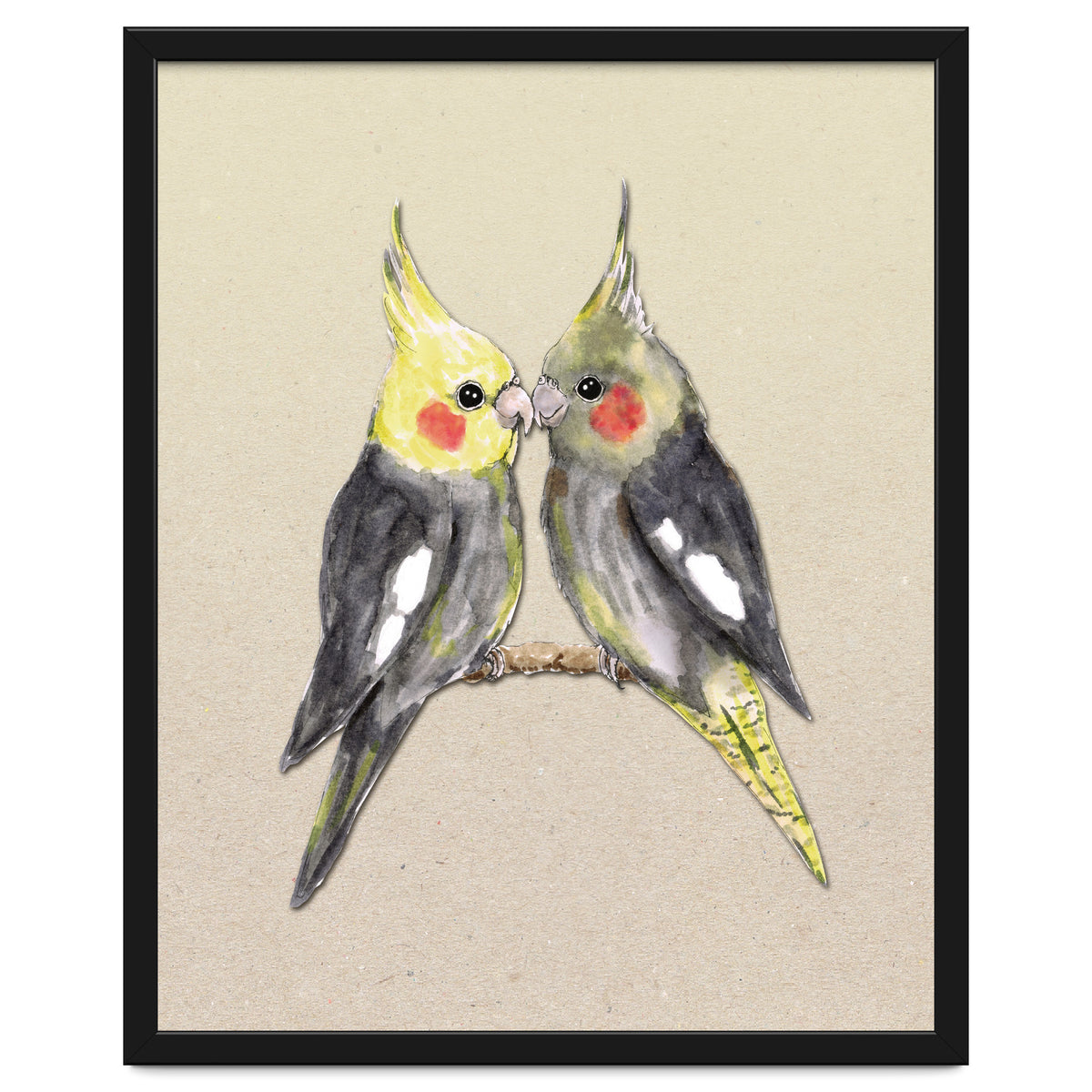 Two cute cockatiels