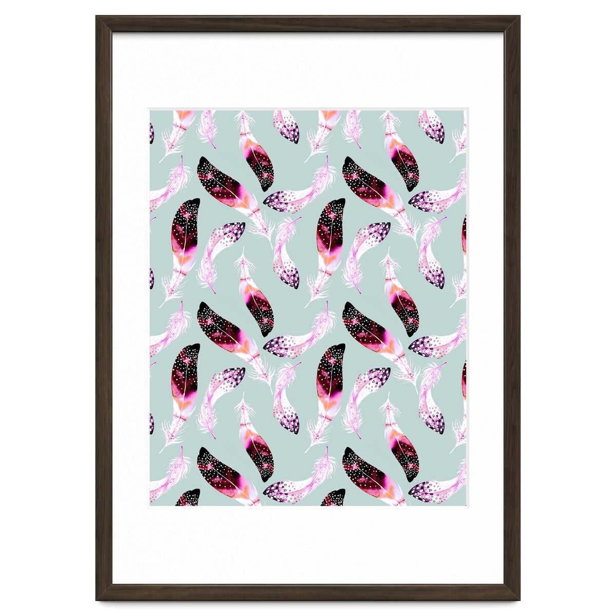 Bohemian pattern of feathers