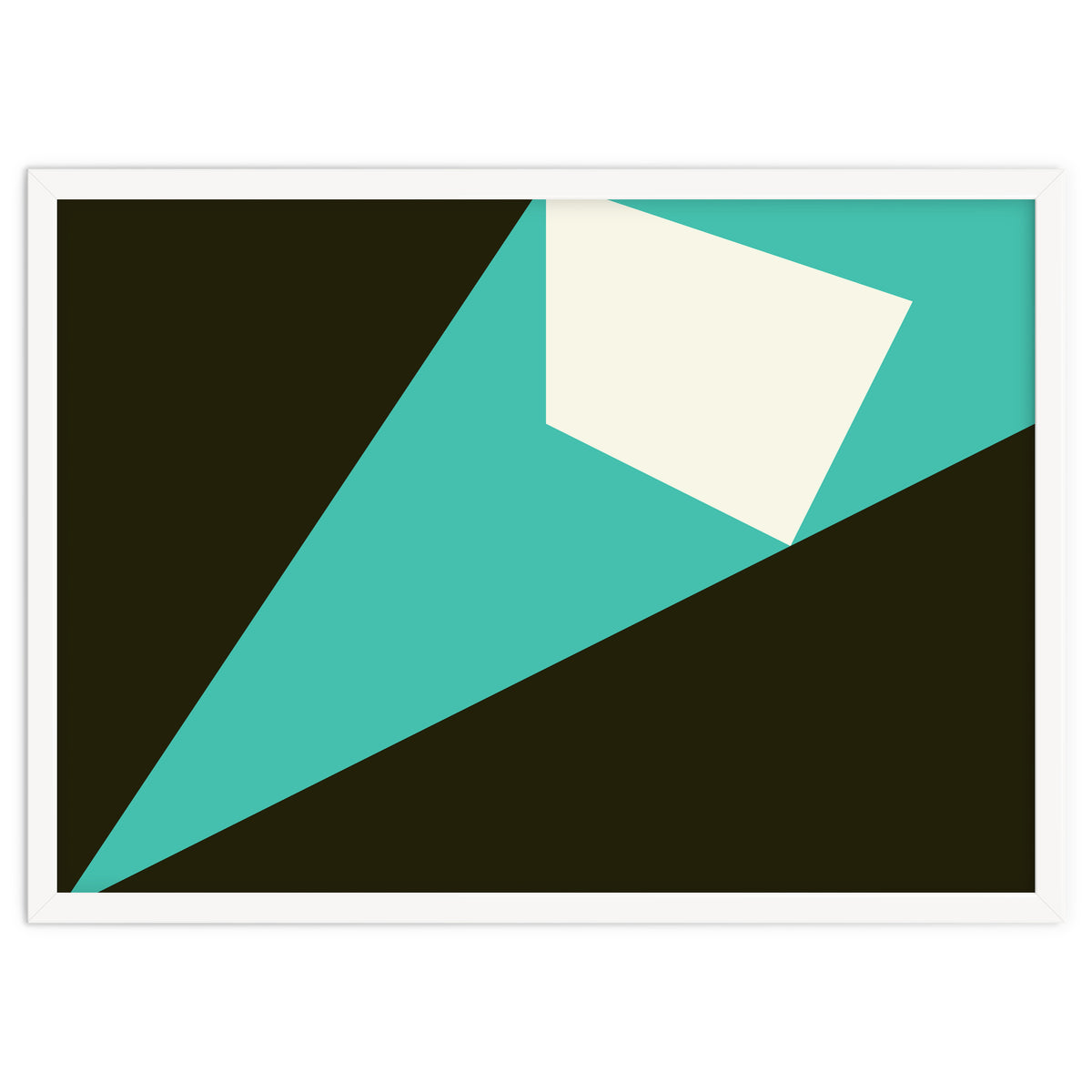 Geometric Shapes No. 72 - turquoise, white & black