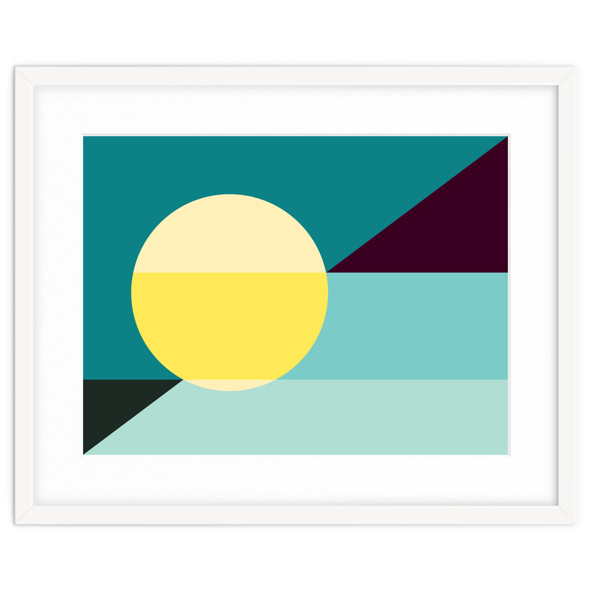 Geometric Shapes No. 3 - teal, purple & yellow