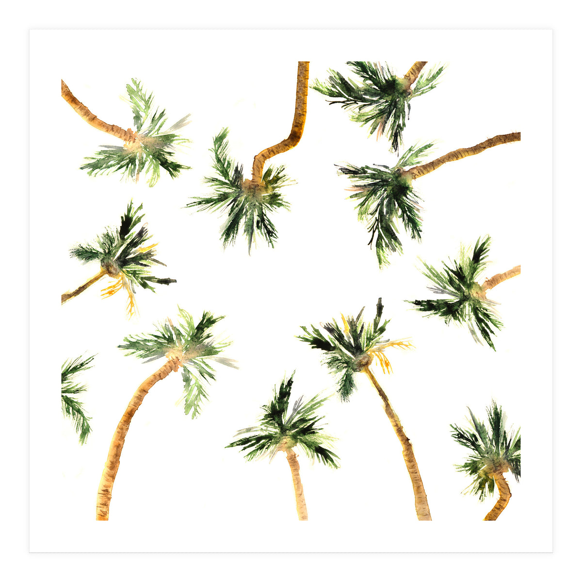 Under the coconut palms || watercolor (Print Only)