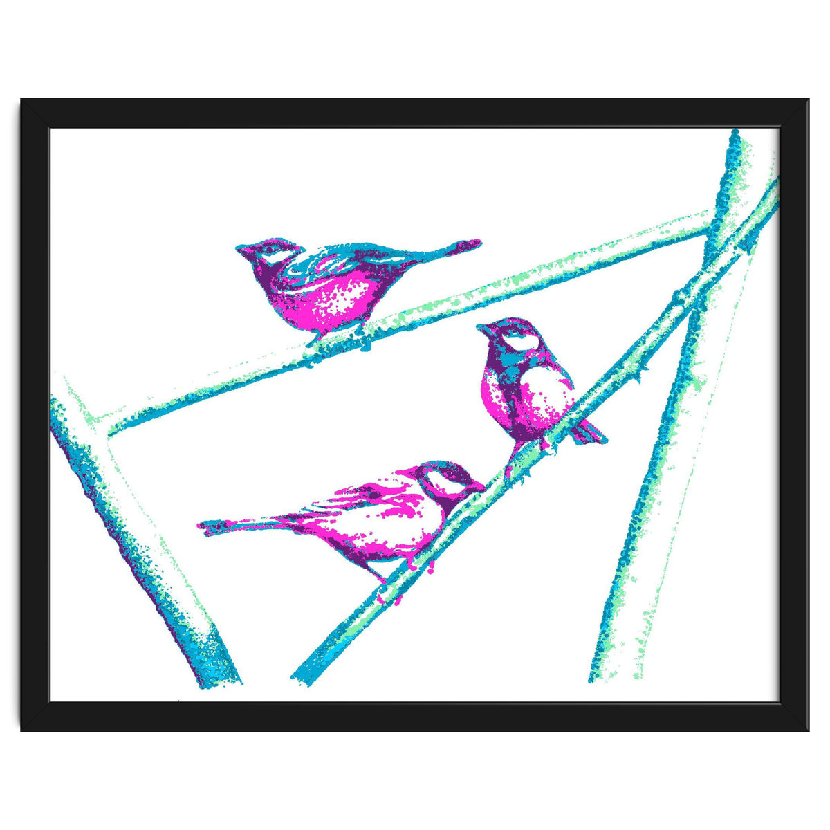 Garden Birds On A Branch