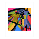 LADIES WEARING YELLOW AND BLUE PATTERNS (Print Only) thumbnail