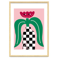 Flower in Checker Vase