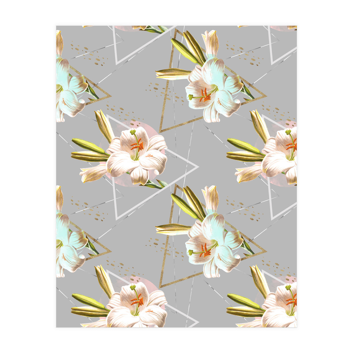 Botanical blooming with geometric 02 (Print Only)