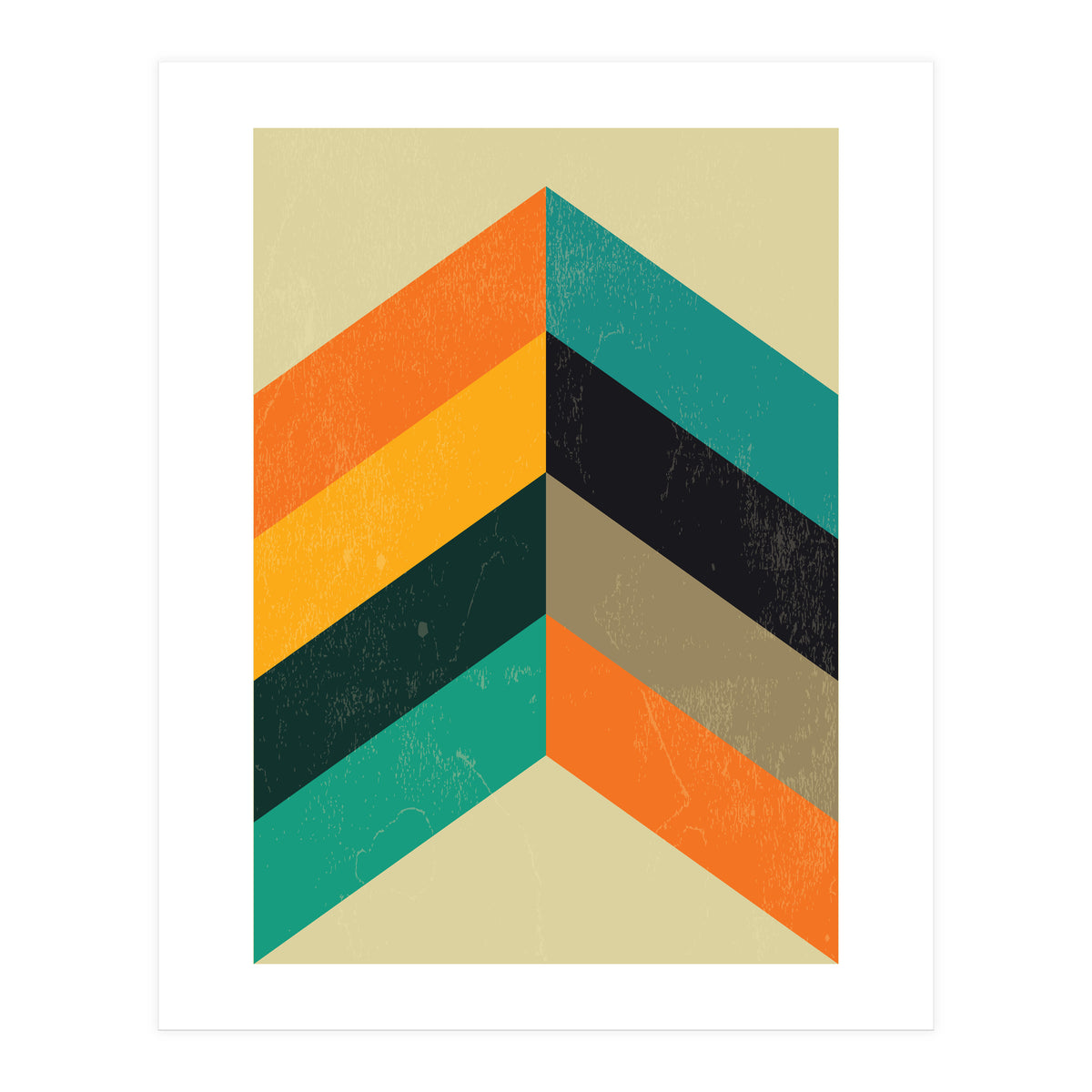 Mid Century Chevron Retro Pop Art (Print Only)