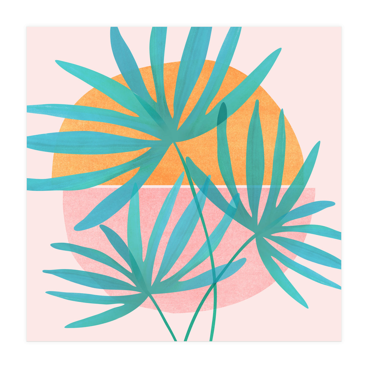 Retro Sunset Palms (Print Only)