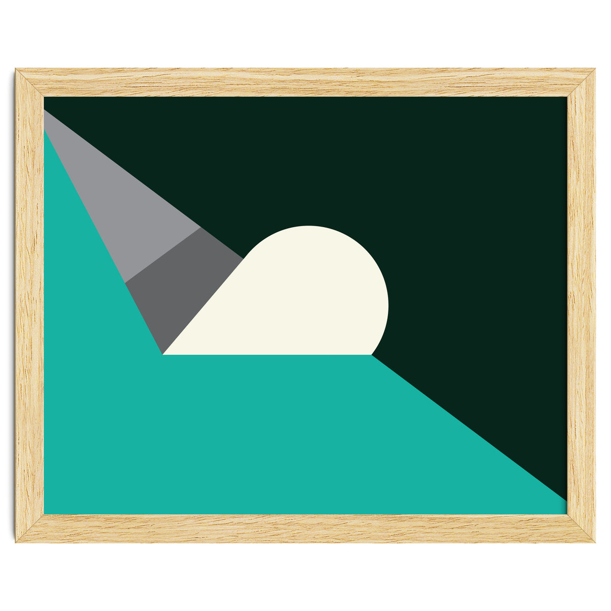 Geometric Shapes No. 56 - teal, grey & black
