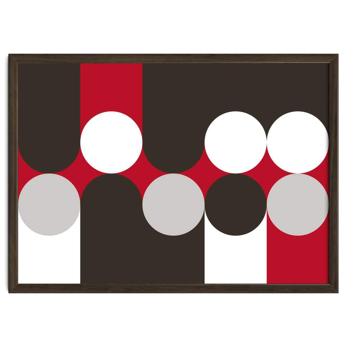 Geometric Shapes No. 33 - brown, red & white