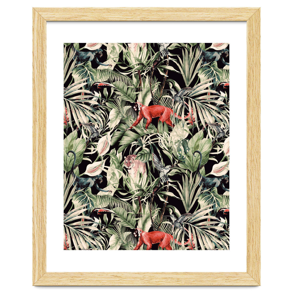 Animals In The Dark Of The Jungle