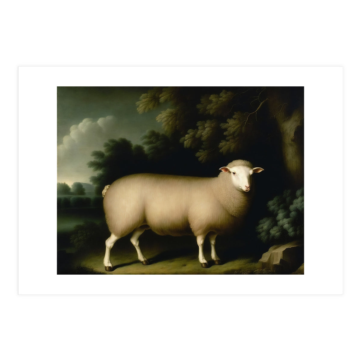 Sheep Classical Oil Painting (Print Only)