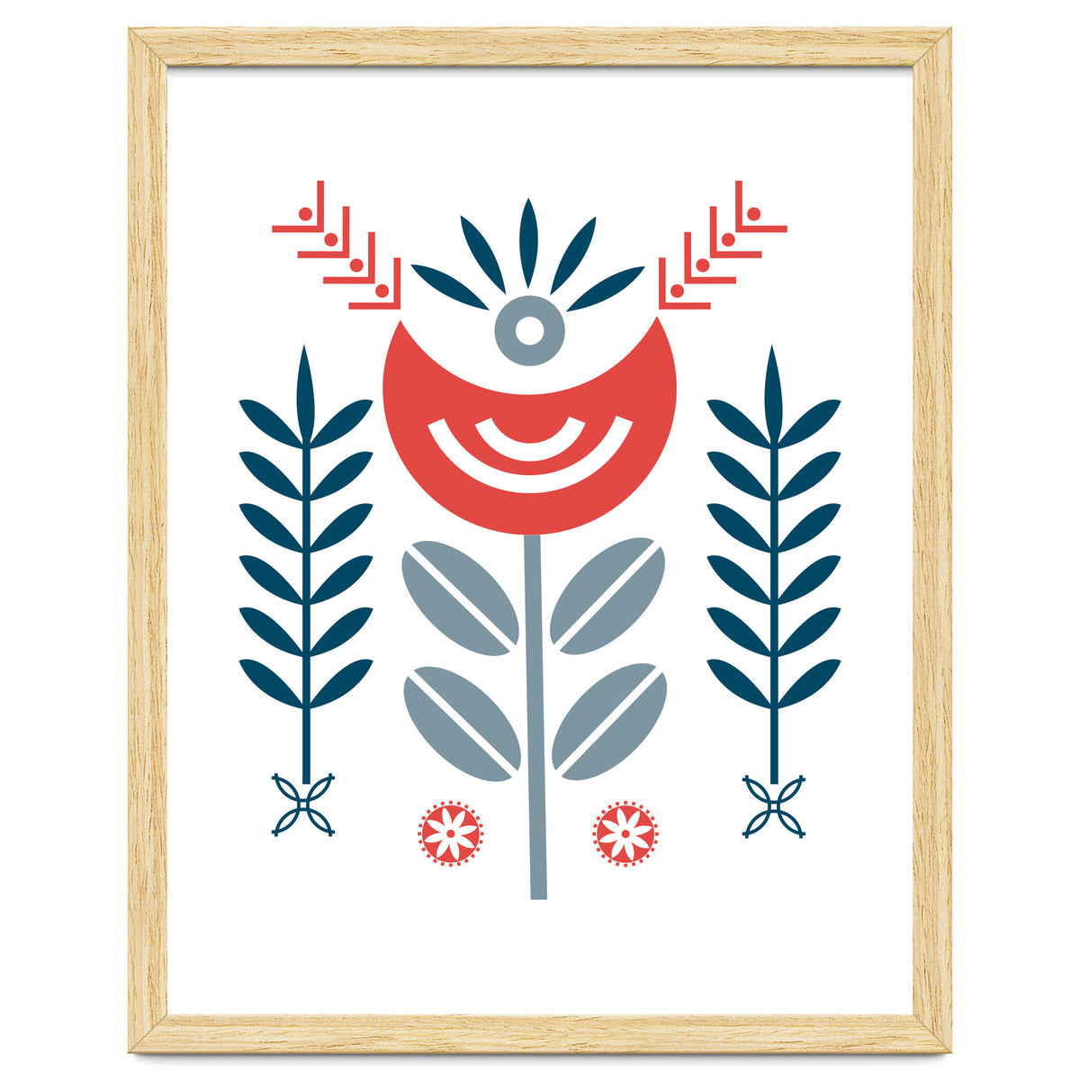 Scandi Folk Flower Pattern