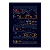 Sun, Mountain, Tree (Print Only) thumbnail