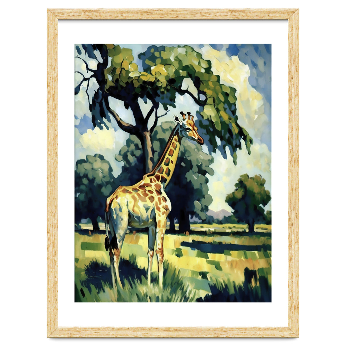 Giraffe Impressionist Painting