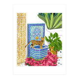 Royal Bengal Cats | Palace Pets & Architecture Building | Exotic Travel Urban Jungle Terrazzo Tiles (Print Only) thumbnail
