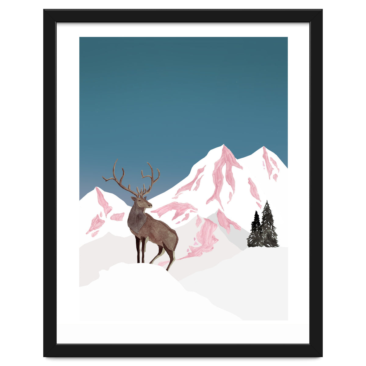 Mountain Love Winter Stag