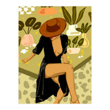 Make it Worth Their While, High Fashion Brown Woman Illustration, Plant Lady Little Black Dress (Print Only) thumbnail