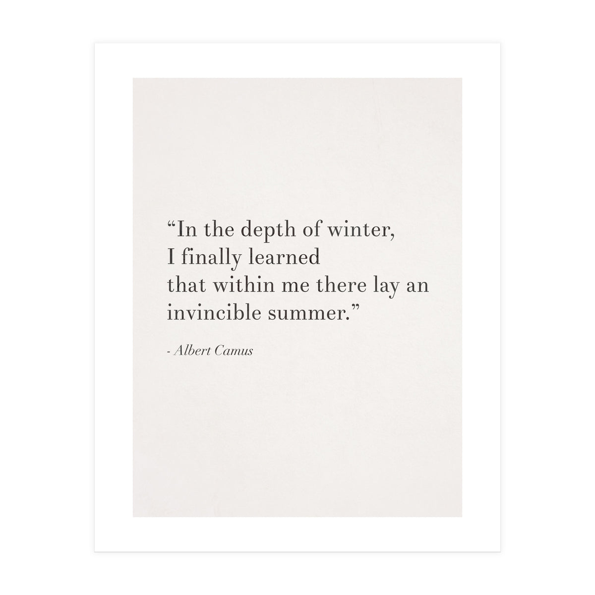 An Invincible Summer By Camus, White (Print Only)