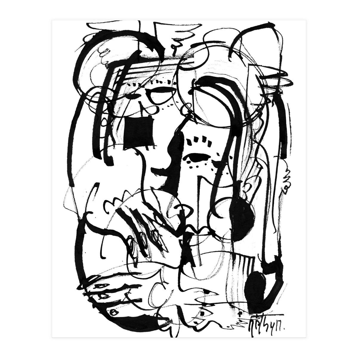 Two Shy Angels - b&w (Print Only)