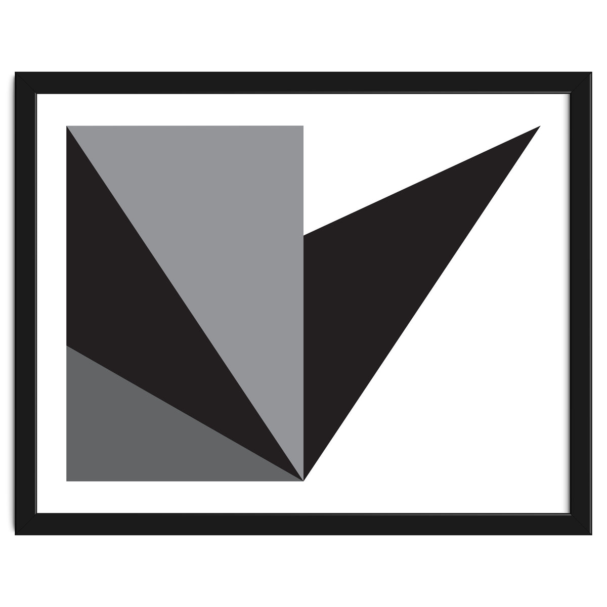 Geometric Shapes No. 76 - black, white & grey