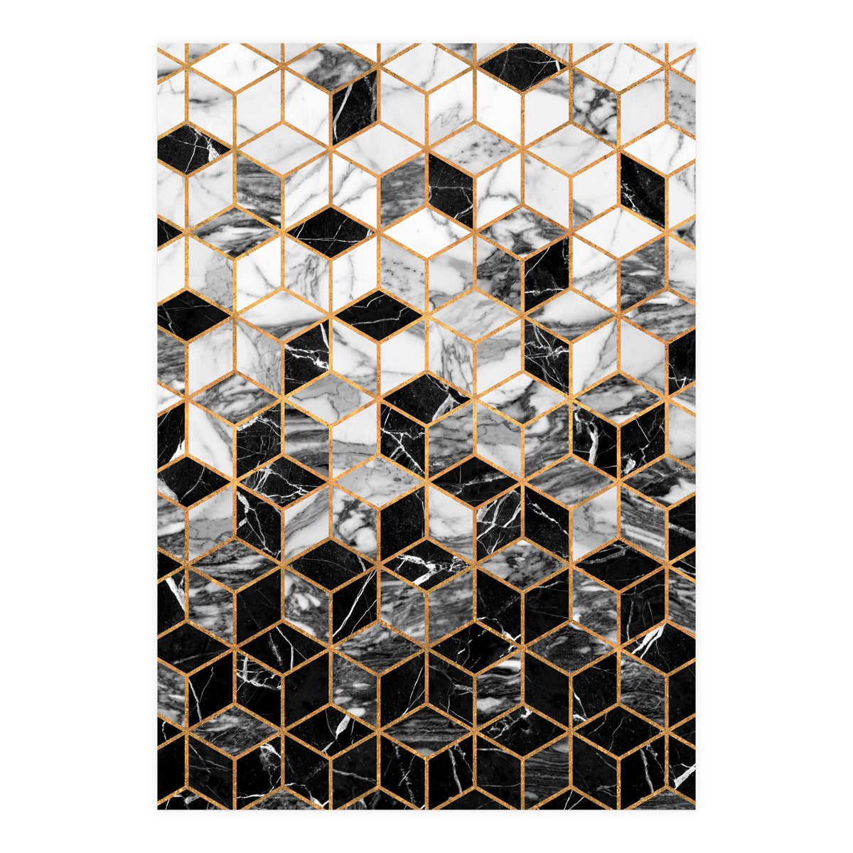Marble Cubes - Black and White (Print Only)