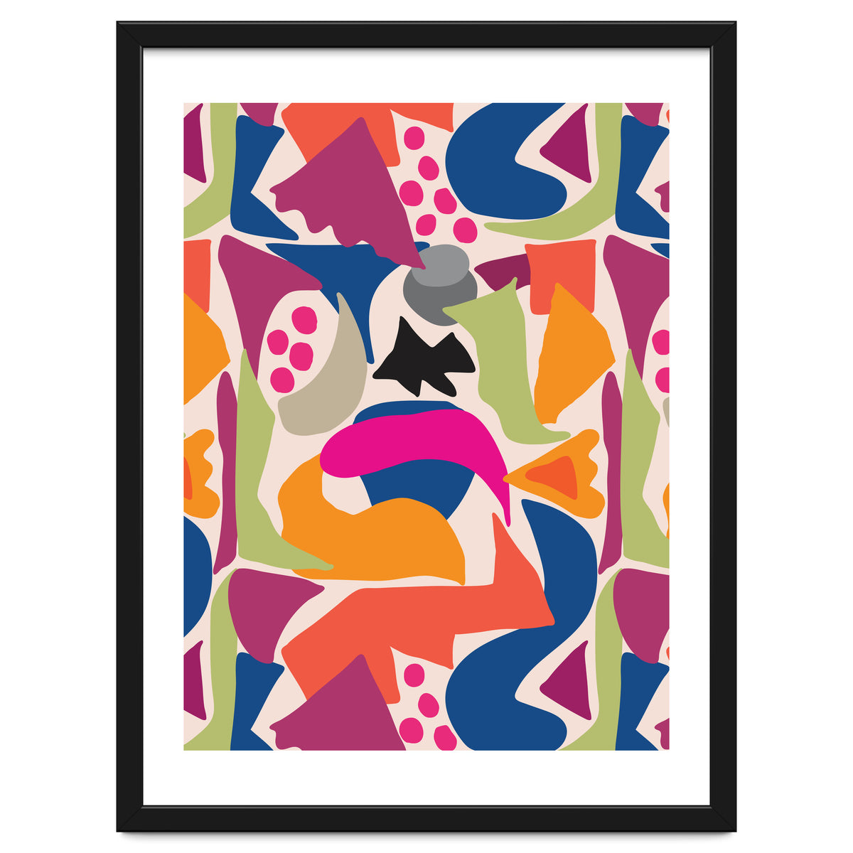 Black Fish Abstract Art