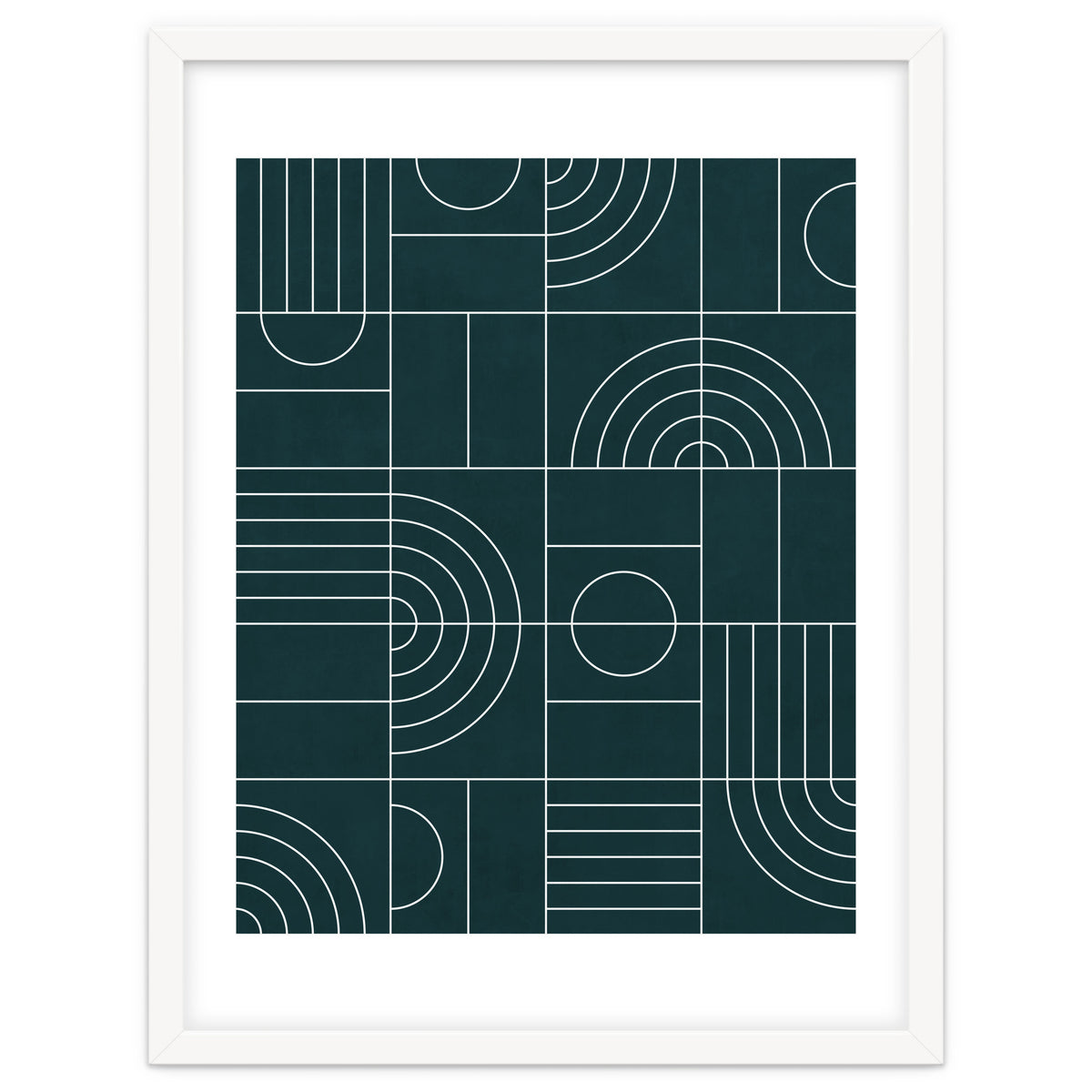 My Favorite Geometric Patterns No.26 - Green Tinted Navy Blue