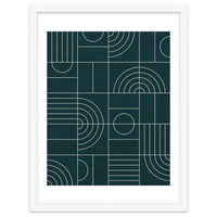 My Favorite Geometric Patterns No.26 - Green Tinted Navy Blue