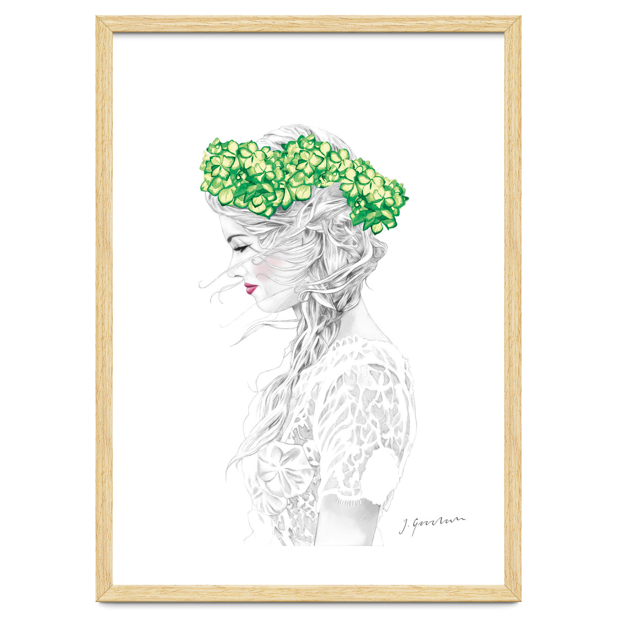 Green Hydrangea Girl