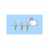 Kawaii Cute Rabbit With Carrots (Print Only) thumbnail