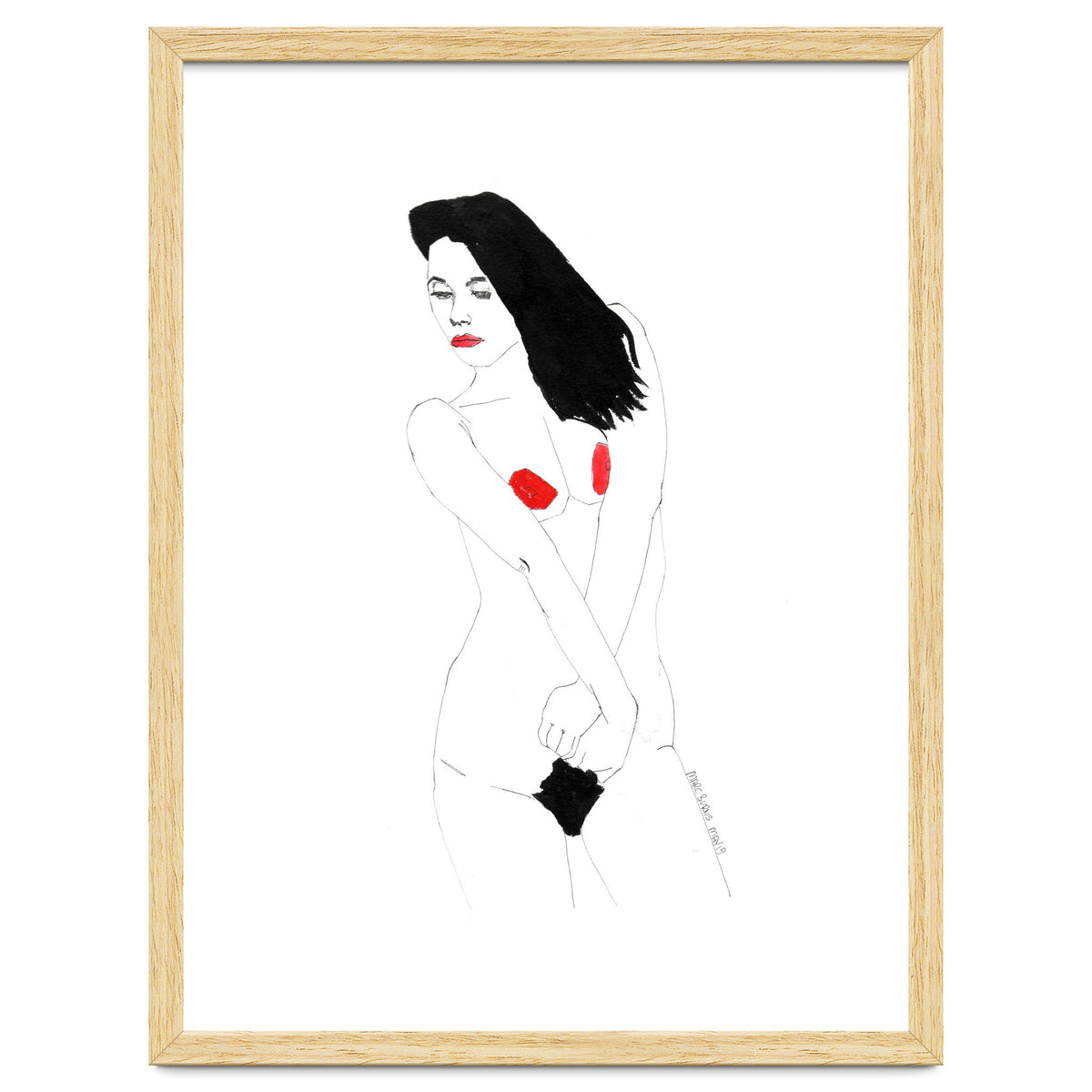 Untitled #19 - Nude in black and red
