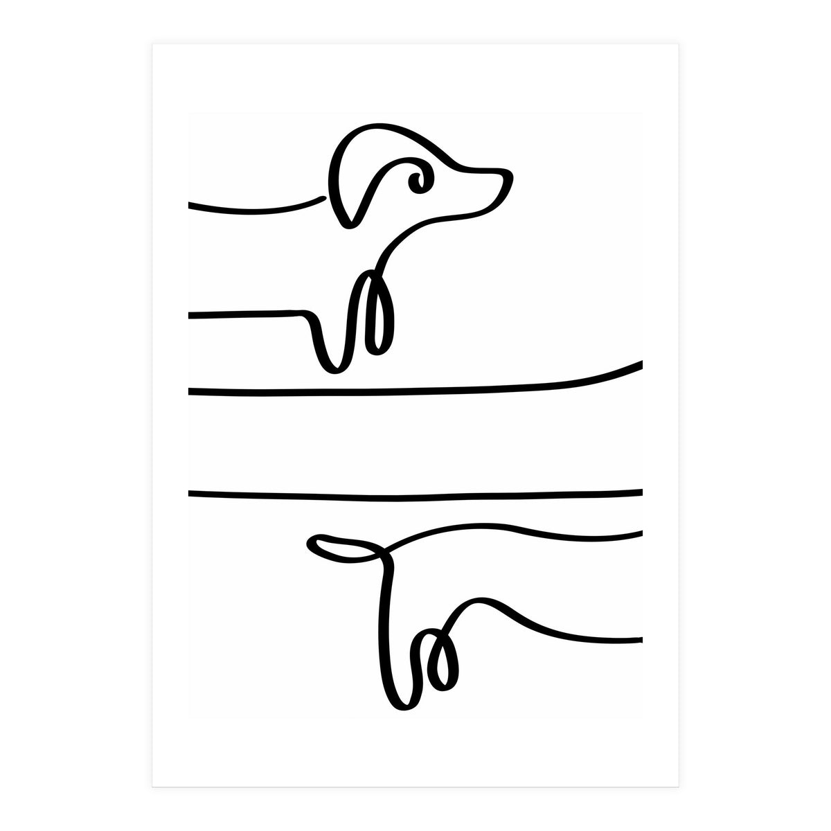 One Line Art Dachshund  (Print Only)