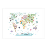 Pastel Animal World Map  (Print Only) thumbnail