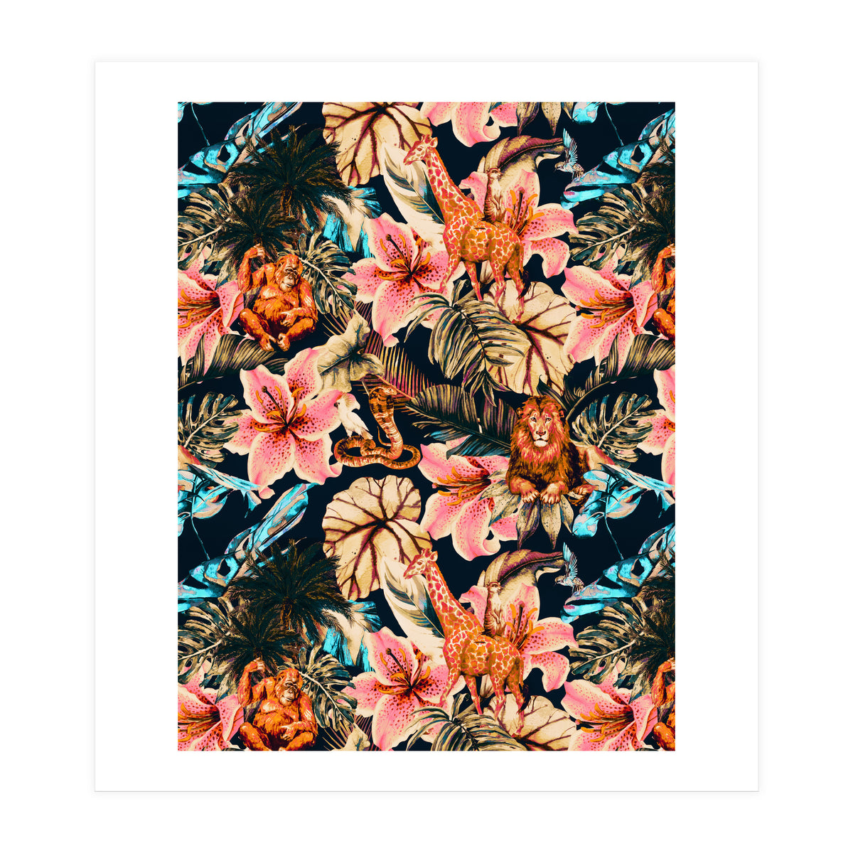 Wild animals in the dark of the jungle 02 (Print Only)