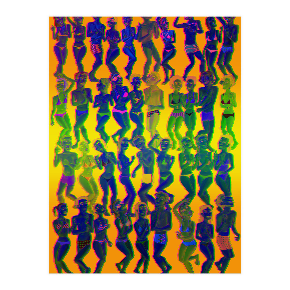 Bailando En La Playa 3d 4 (Print Only)